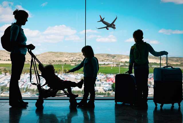 Family at airport